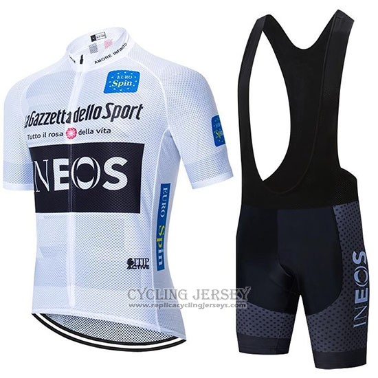 2020 Cycling Jersey Ineos White Black Short Sleeve And Bib Short